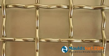 A piece of brass woven wire cloth with intermediate crimped.