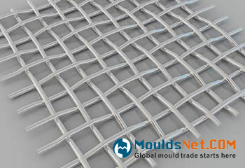 A piece of stainless steel twill weave woven wire cloth.