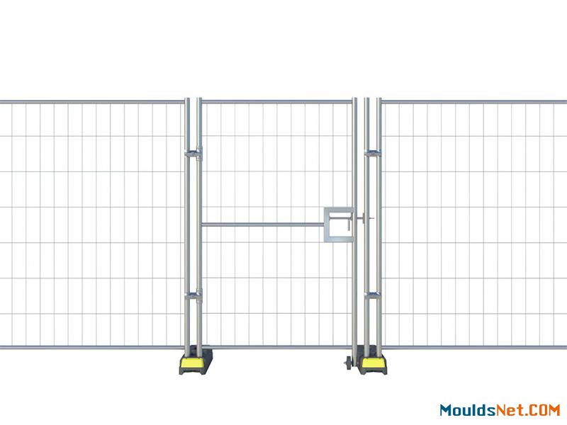 A drawing of Australia temporary fencing with pedestrian gate.