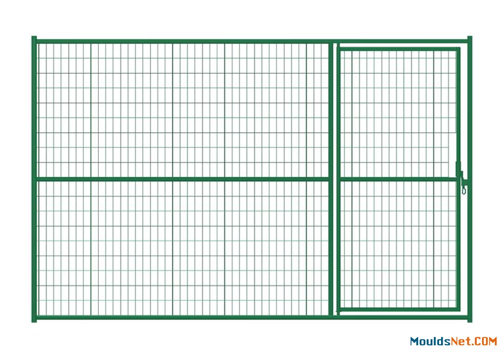 A drawing of Canada temporary fencing with pedestrian gate.