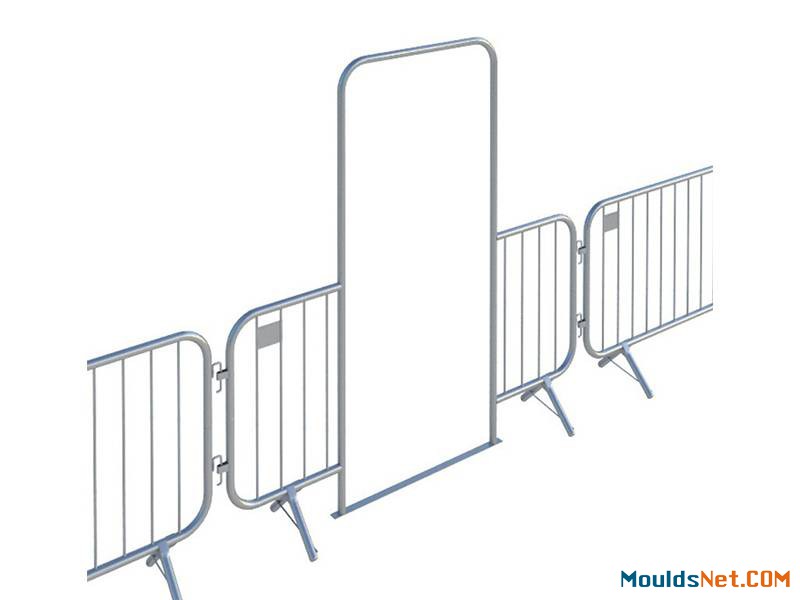 A drawing of chain l<em></em>ink temporary fence gate.