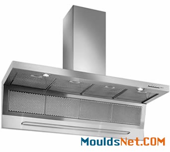 Several stainless steel perforated grease filters installed on the range hood