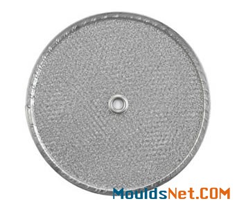 Round range hood filter has aluminum f<em></em>rame and a center hole